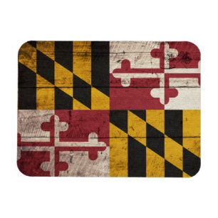 Old Wooden Maryland Flag Magnet