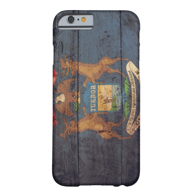 Old Wooden Michigan Flag; Case-Mate iPhone Case (Back)