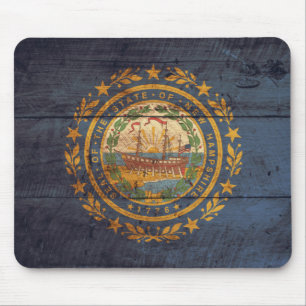 Old Wooden New Hampshire Flag; Mouse Mat