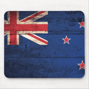 Old Wooden New Zealand Flag Mouse Mat