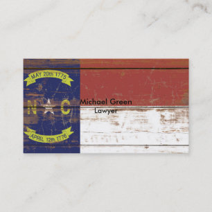 Old Wooden North Carolina State Flag Business Card