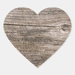 Old wooden planks heart sticker