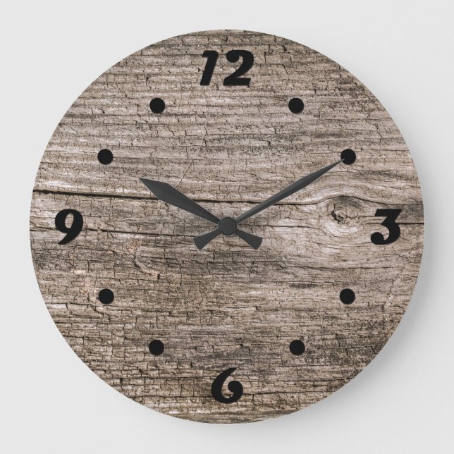 Old wooden planks large clock (Front)
