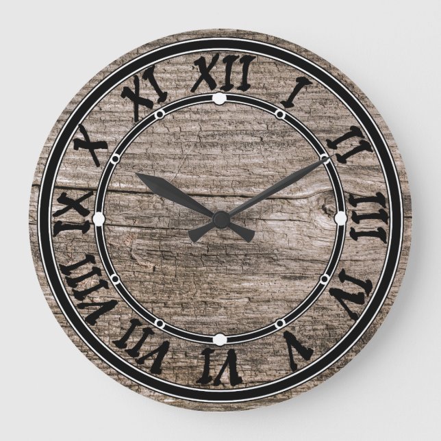 Old wooden planks large clock (Front)