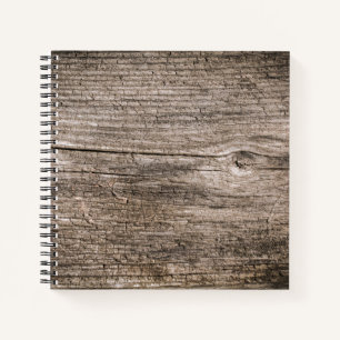 Old wooden planks notebook