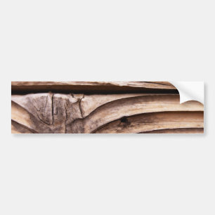 Old Wooden Planks Rough Knotty Brown Texture Bumper Sticker