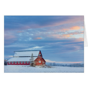 Old Wooden Red Barn In The Lower Valley