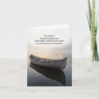 Old Wooden Rowboat Sympathy Thank You Card