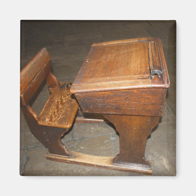 Old  Wooden School Desk and Chair Magnet (Front)