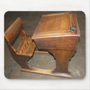 Old  Wooden School Desk and Chair Mouse Pad
