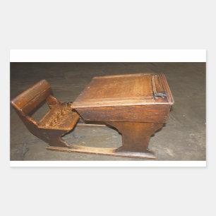 Old  Wooden School Desk and Chair Stickers