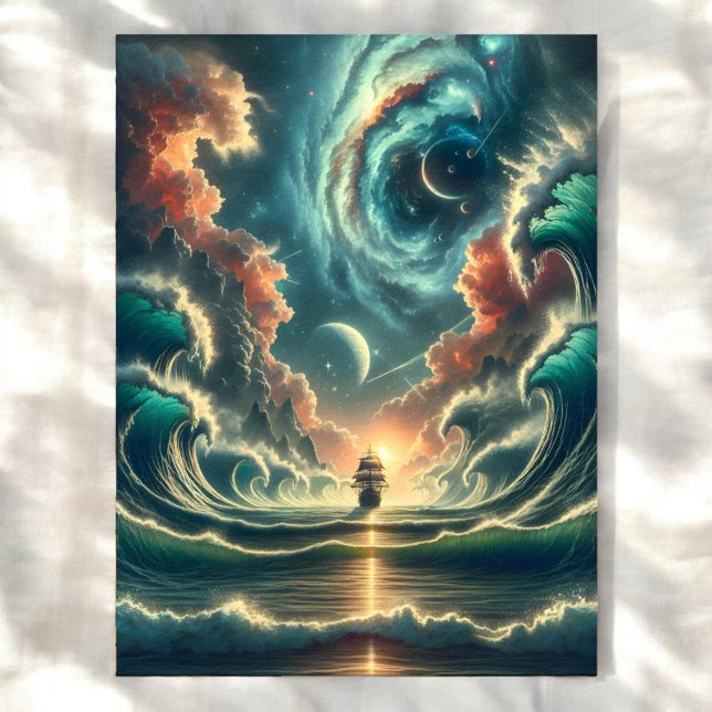 Old Wooden Ship Storm Ocean Sublimation Printing Poster (Creator Uploaded)