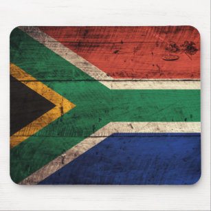 Old Wooden South Africa Flag Mouse Mat