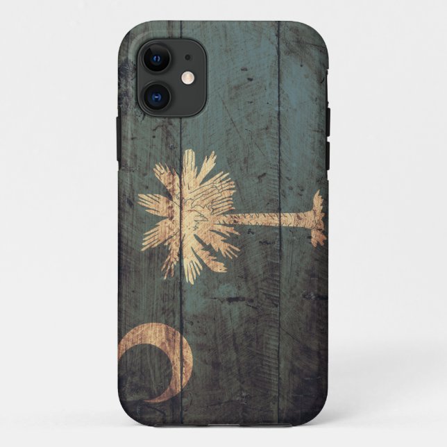 Old Wooden South Carolina Flag; Case-Mate iPhone Case (Back)