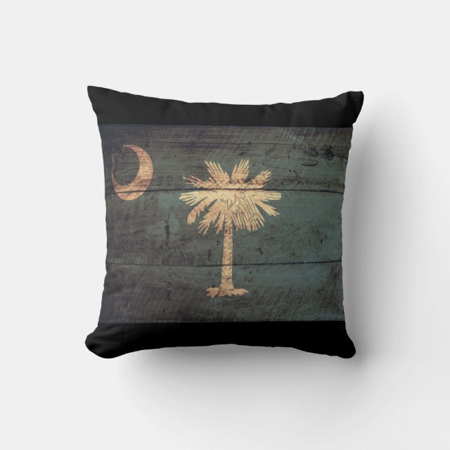 Old Wooden South Carolina Flag; Cushion (Front)
