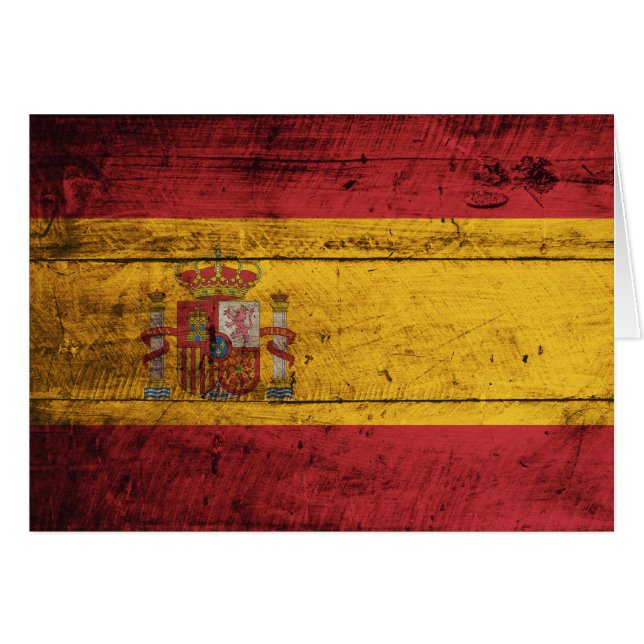 Old Wooden Spain Flag (Front Horizontal)