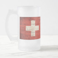 Old Wooden Switzerland Flag