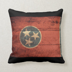 Old Wooden Tennessee Flag Cushion