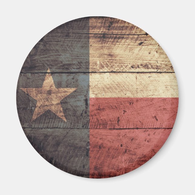 Old Wooden Texas Flag; Magnet (Front)
