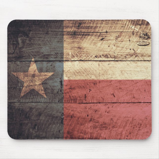 Old Wooden Texas Flag; Mouse Mat (Front)