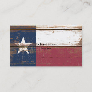Old Wooden Texas State Flag Business Card