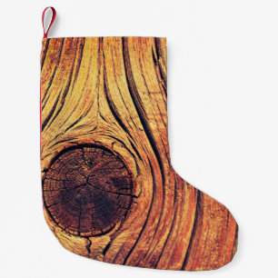 Old wooden texture as background. Vintage colorsst Small Christmas Stocking