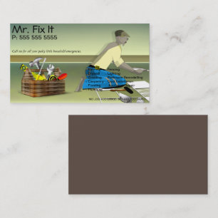 Old Wooden Toolbox Repair Handyman Business Card