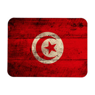 Old Wooden Tunisia Flag Magnet