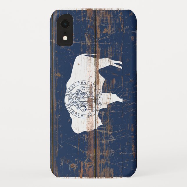 Old Wooden Wyoming State Flag Case-Mate iPhone Case (Back)