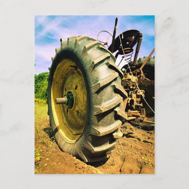 Old, Working John Deere Tractor Postcard (Front)