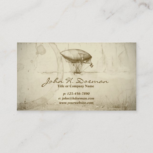 Old World Balloon Business Card (Front)
