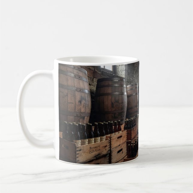 Old World Barrel Cellar Brewer Scene Mug (Left)