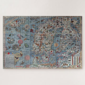 Old World Carta Marina Map Jigsaw Puzzle