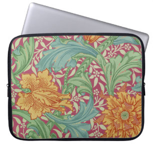 Old World Charm With Orange Flowers For Laptops Laptop Sleeve