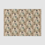 Old World Christmas Snowman Tissue Paper<br><div class="desc">A whimsical vintage design of snowman. Great for Christmas gift wrapping or for craft and decoupage projects.</div>