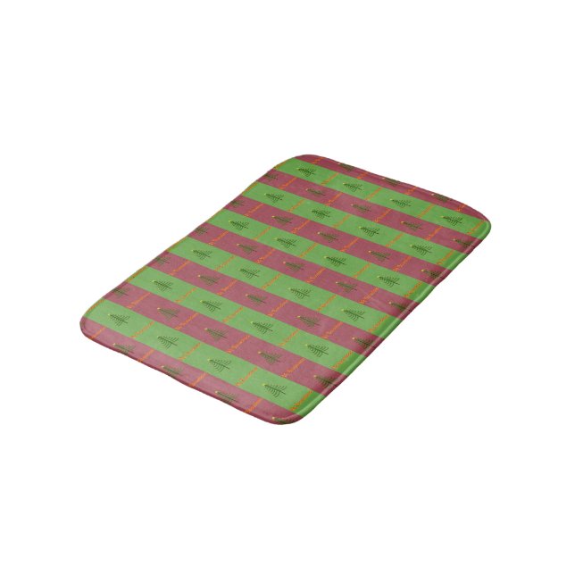 Old World Christmas Tree Pattern Evergreen Bath Mat (Angled)