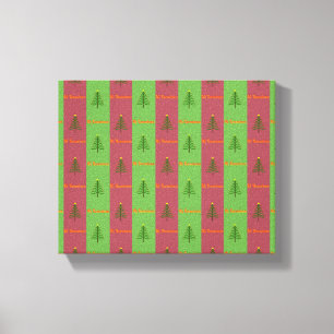 Old World Christmas Tree Pattern Evergreen Canvas Print