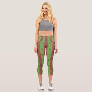 Old World Christmas Tree Pattern Evergreen Capri Leggings
