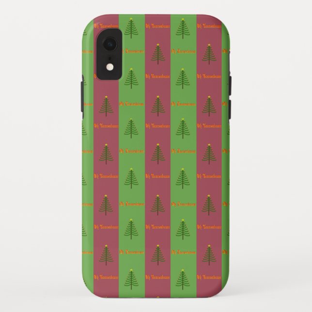 Old World Christmas Tree Pattern Evergreen Case-Mate iPhone Case (Back)