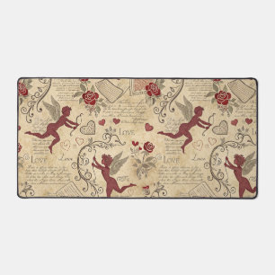 Old World Cupid Valentine Romantic Desk Mat