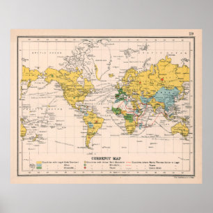 Old World Currency Map (1907)  Poster