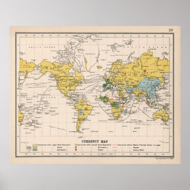 Old World Currency Map (1907)  Poster (Front)