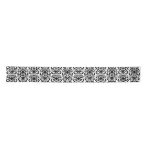 Old World Damask Black on White Satin Ribbon