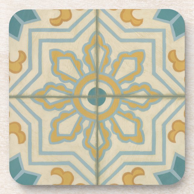 Old World Decorative Tile Pattern Coaster (Front)