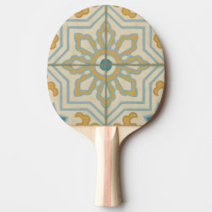 Old World Decorative Tile Pattern Ping Pong Paddle