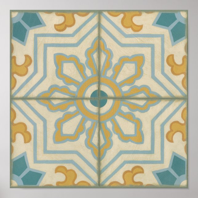 Old World Decorative Tile Pattern Poster (Front)