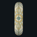 Old World Decorative Tile Pattern Skateboard<br><div class="desc">A Chariklia Zarris creation,  this old world print offers a decorative tile pattern with blue and gold on a beige background. Would make a great gift for fans of flowers and pastel prints!</div>