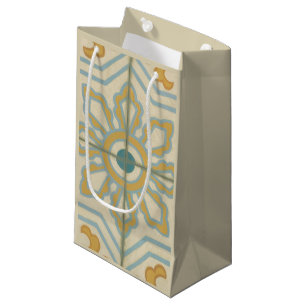 Old World Decorative Tile Pattern Small Gift Bag