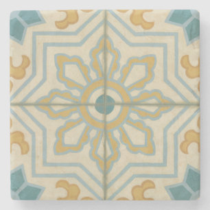 Old World Decorative Tile Pattern Stone Coaster