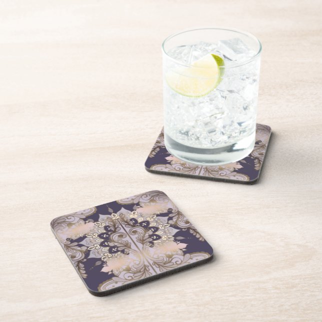 Old world  design ceramic tile coaster (Right Side)